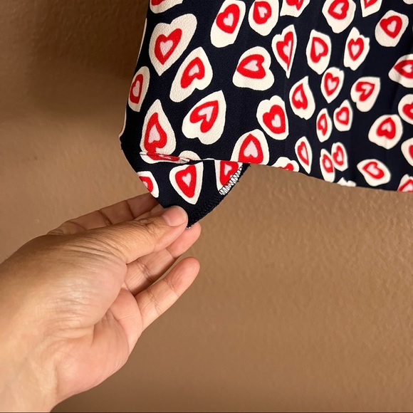 J. Crew Pleated Heart Print Skirt Size 8 - Picture 8 of 12